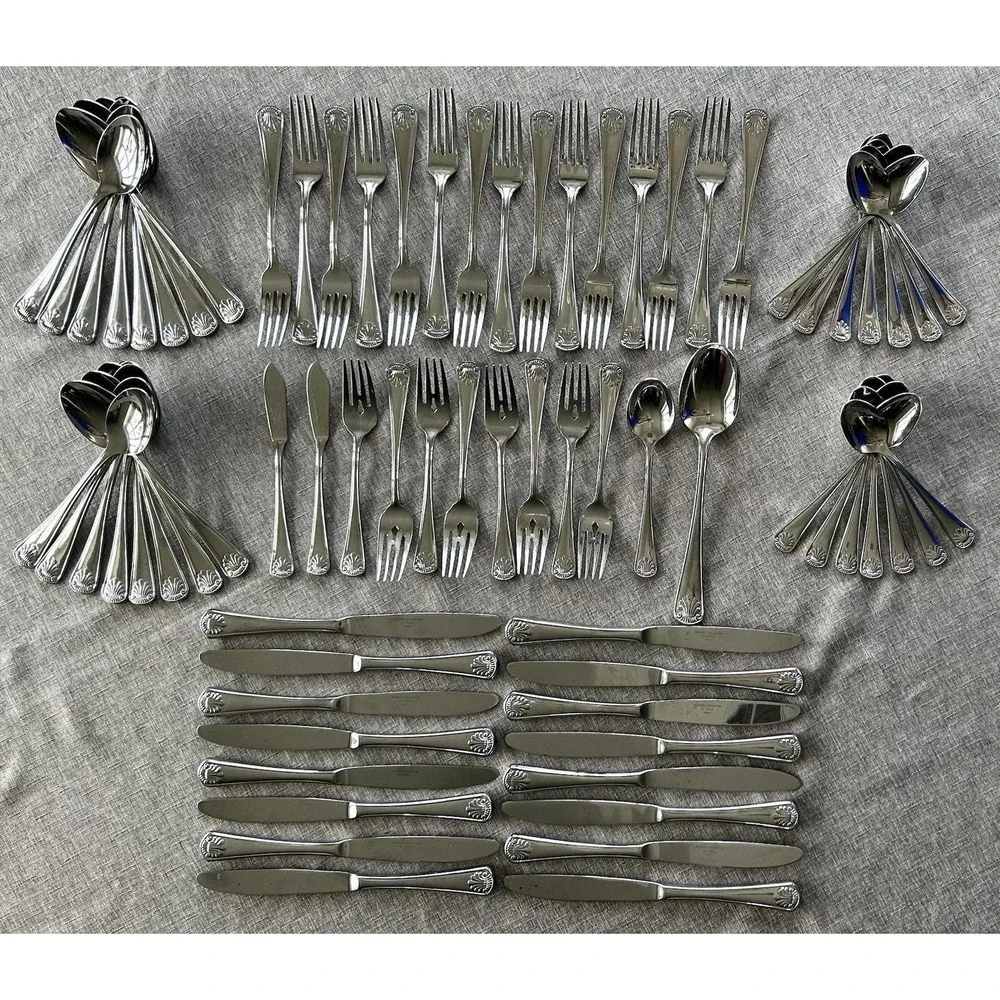 Towle Regency Collection Champlain Glossy Flatware 73 Pc Set Korea